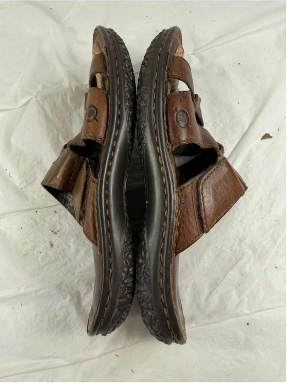 Born Women's Brown Leather Open-Toe Slide Sz 7M